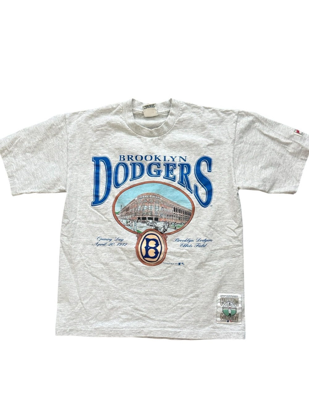 Vintage 90s Brooklyn Dodgers Ebbets Field Commemorative T-Shirt Gray L